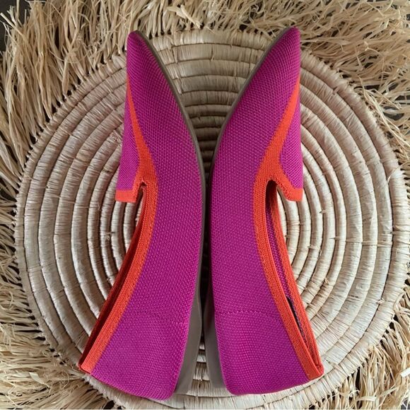 BIRDIES The Blackbird Knit Pointed Toe Flats Tropical Pink Orange Size 6.5 - Picture 6 of 13